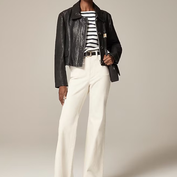 J. Crew Ivory Navy Classic mariner cloth boatneck T-shirt in stripe - Picture 4 of 7